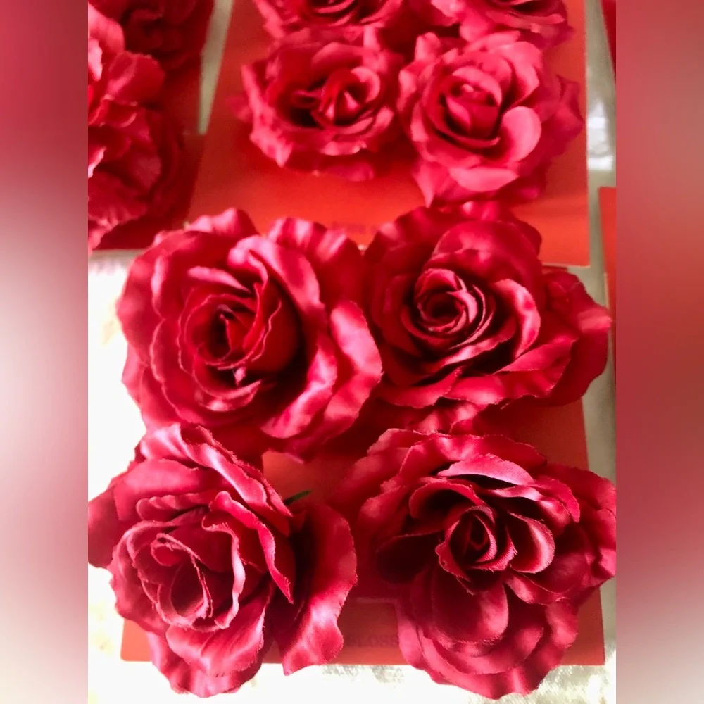 Fresh Picked Summer Jo-Anne’s stock, Red Purple Rose Blossoms Craft Weddings NWT
